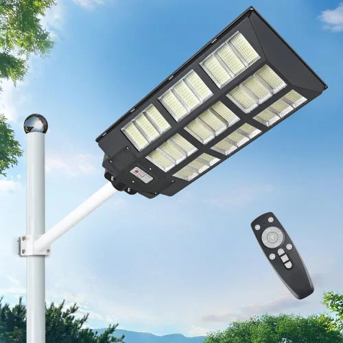 Vista 10 de 6000W Luz de calle LED solar para exteriores, luz de inundación de seguridad del atardecer al amanecer con control remoto, inalámbrica, impermeable