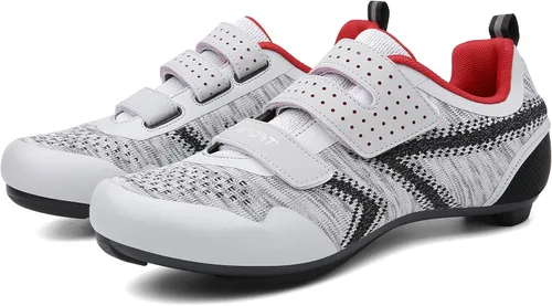Vista 8 de Zapatos de ciclismo unisex compatibles con Pelaton para interiores y bicicletas de carretera para hombres y mujeres con clip de tacos Delta