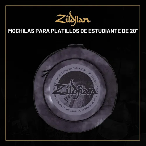 Vista 2 de Zildjian Mochila para 20 estudiantes, bolsa de platillo, negro y gris