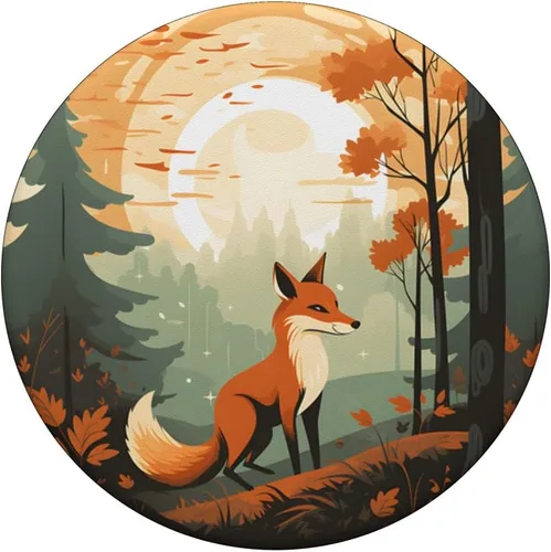 Vista 3 de PopGrip intercambiable retro de zorro en un bosque de otoño