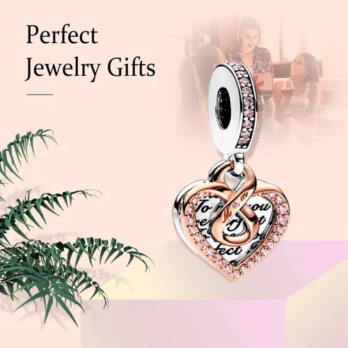 Vista 4 de La Menars Dije de corazón para pulseras y collares de plata de ley 925 para mujer, colgante para Navidad, día de San Valentín, día de la madre