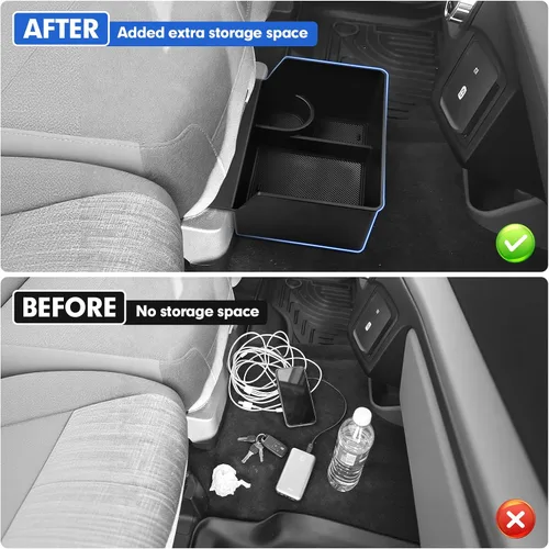 Vista 8 de Autorder Organizador de almacenamiento para debajo del asiento F150 para Ford F150 2015-2025 2026 y Ford F250 F350 F450 2017-2026 Accesorios