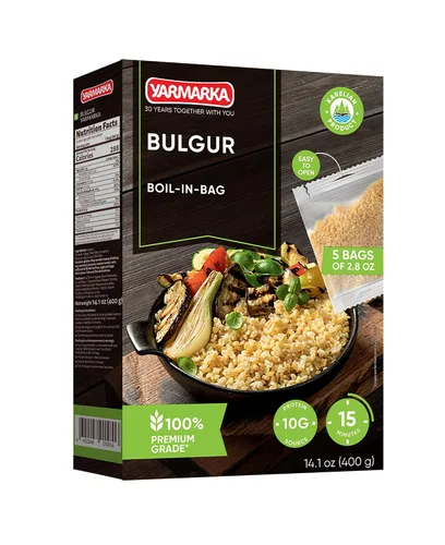 Vista 15 de Yarmarka Granos de trigo sarraceno hervido en bolsa, 5 x 80 g (14.1 oz) Kasha de grano entero descascarado, natural y puro, trigo sarraceno tostado