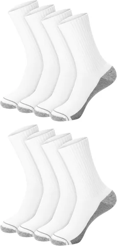 Vista 18 de Hanes Paquete de calcetines para hombre, calcetines deportivos acolchados que absorben la humedad, calcetines atléticos, 6, 8 o 12 pares Negro