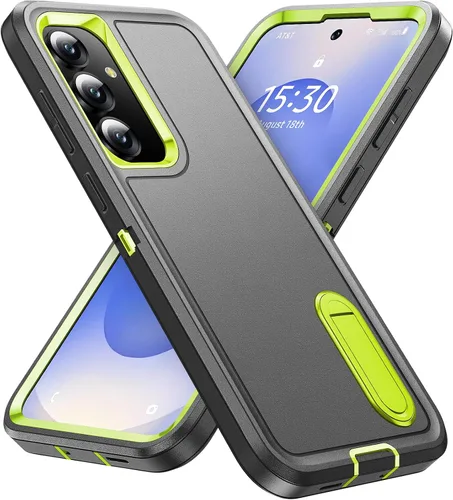 Vista 9 de BaHaHoues Funda protectora de grado militar para Samsung Galaxy S25 Plus con soporte integrado, a prueba de golpes y caídas (morado noche/rosa bebé)