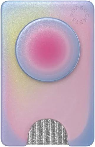 Vista 5 de PopSockets Cartera adhesiva para teléfono y tarjetero con agarre, púrpura - Aura