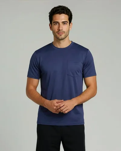 Vista 2 de Real Essentials Paquete de 4 camiseta deportiva de manga corta Dry-Fit para hombre (disponible en tallas grandes y altas)
