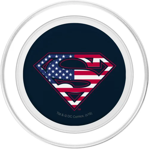 Vista 2 de Superman USA - Escudo de la bandera estadounidense PopSockets MagSafe PopGrip para iPhone