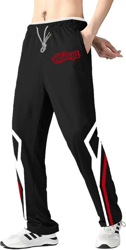 Vista 38 de Pantalones deportivos para hombre con bolsillos con cremallera, pantalones deportivos ligeros, pantalones de entrenamiento holgados atléticos