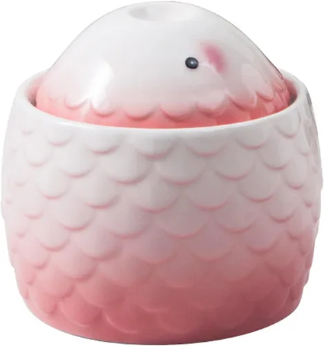 Vista 8 de Fuente de agua automática de cerámica para gatos, cascada, lindo dispensador silencioso de porcelana para gatos de interior, fácil de limpiar, 1 Azul