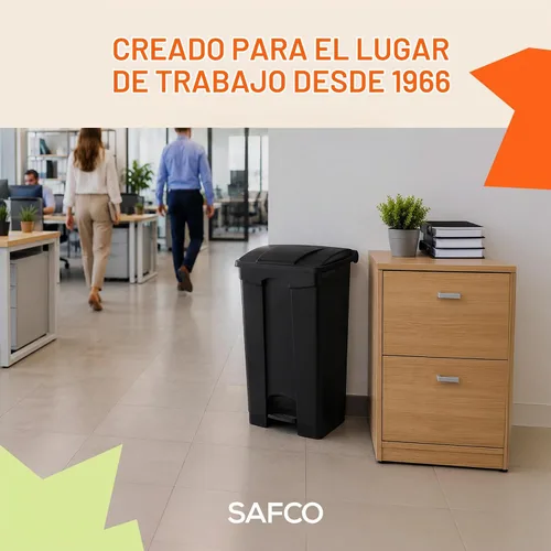 Vista 4 de Plástico Step-On receptáculo de residuos, Negro