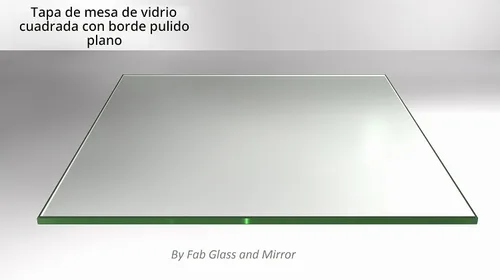 Vista 5 de Superficie de mesa de vidrio templado transparente cuadrada de 18 pulgadas con borde plano pulido y 1/4 de pulgada de grosor para mesas de comedor