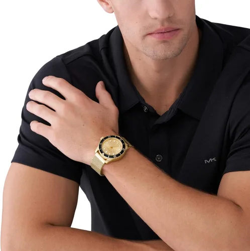Vista 4 de Michael Kors Reloj Everest de cuarzo para hombre, Oro, MK9083 - Reloj Everest de tres manecillas