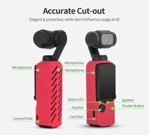 Vista 4 de Funda protectora para DJI Osmo Pocket 3, Funda de silicona Bolsillo 3 Funda de cámara Protector de piel (negro)