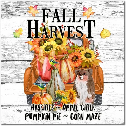 Vista 8 de Fall Harvest Sunflower American Bully - Cartel de madera retro de bienvenida para otoño, placa de pared de calabaza, granja, tablón de madera