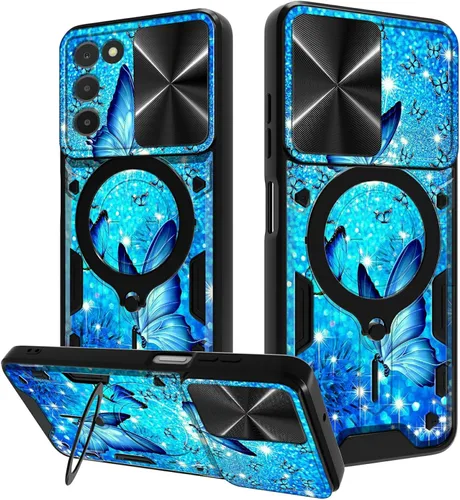 Vista 86 de Funda para Samsung Galaxy A03S de 6.5 pulgadas, funda protectora resistente con función atril giratorio de 360 grados, funda protectora resistente