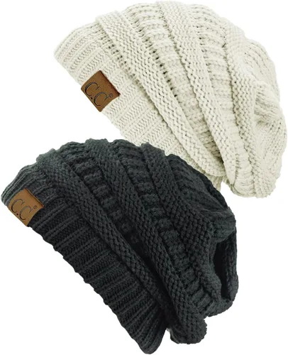Vista 19 de Gorro a la moda de tejido suave abultado, cálido y elástico de C.C