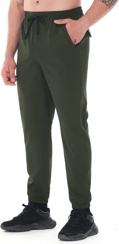 Vista 4 de MELOO Pantalones deportivos para hombre con bolsillos, transpirables, de secado rápido, impermeables, para campamento, pesca, correr, senderismo