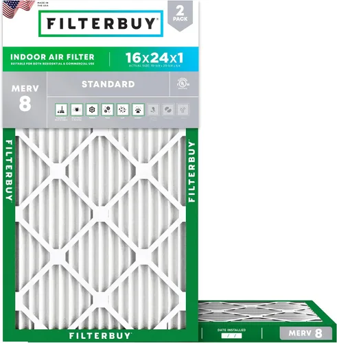 Vista 15 de Filterbuy Filtro de aire MERV 8 de 8 x 14 x 1 pulgadas para defensa contra el polvo y las alergias (paquete de 2), filtros electrostáticos plisados