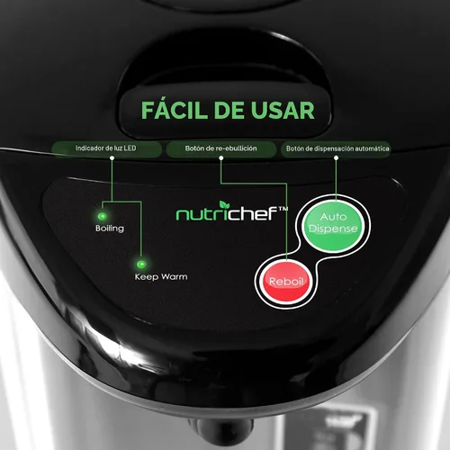 Vista 6 de NutriChef Olla de urna de agua caliente aislada de acero inoxidable, dispensador automático y manual, caldera automática, cierre de bloqueo
