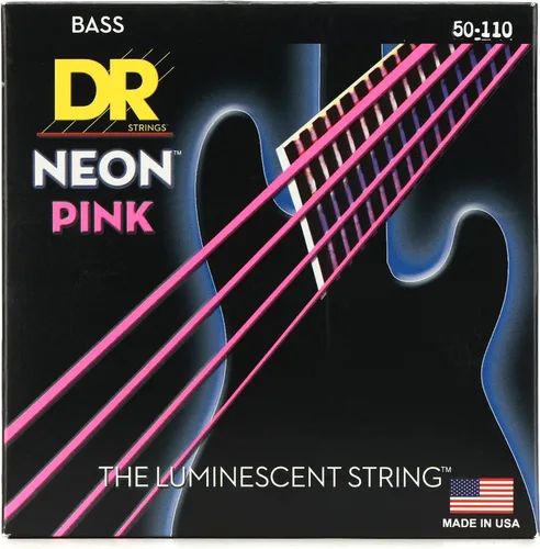 Vista 33 de DR Strings NEON - Cuerdas para bajo eléctrico, 0.045-.105, medianas, color rojo