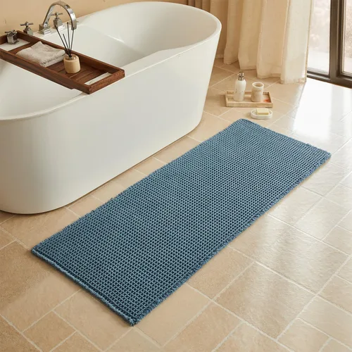 Vista 81 de Triohero Tapete de baño con diseño de gofre, tapete de baño pequeño y bohemio, antideslizante, lavable, ultra suave, súper absorbente, de secado