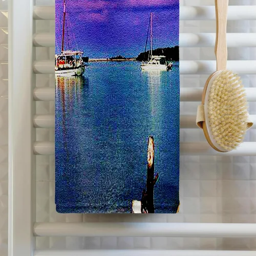 Vista 2 de 3dRose Dry Tortugas National Park - Harbor View from Garden Key (Textured) 22x30 Bath Hand Pool Towel