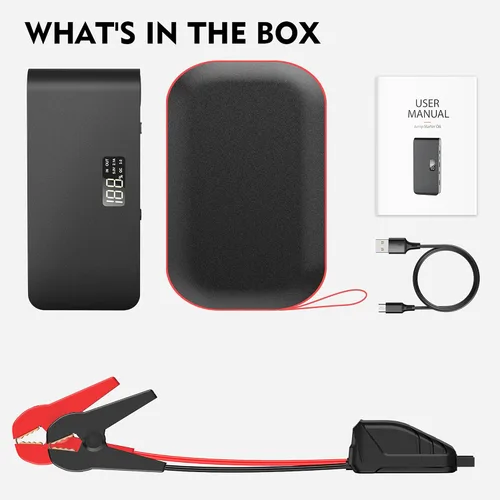 Vista 9 de BooKoo Arrancador de Batería de Coche 4000A, Cables de Puente de Batería Portátiles de 16000mAh para Automóviles 8L de Gasolina 7L de Motores