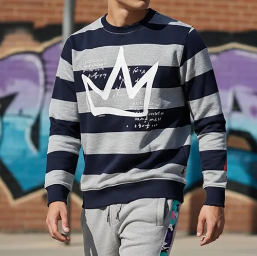 Vista 36 de SCREENSHOT APPLIQUE F11966 Premium Fleece Streetwear Chenille EMB Crew Neck Sweatshirt - Classic Fit