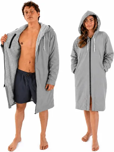 Vista 7 de MACAR Parka de natación impermeable con forro polar, ideal para actividades junto a la piscina y al aire libre