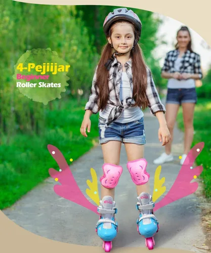 Vista 7 de Kids Quad Roller Skate,Roller Skates for Girls Boys,3-Point Balance Roller Shoes for Beginners