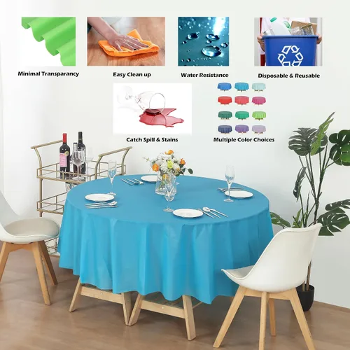 Vista 92 de Evershine - Mantel de plástico resistente (reutilizable, 12 unidades)