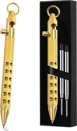 Vista 12 de Set de regalo de bolígrafo de acción de resorte personalizado Blireana, bolígrafo de bola de metal grabado gratis con 2 recambios, bolígrafo