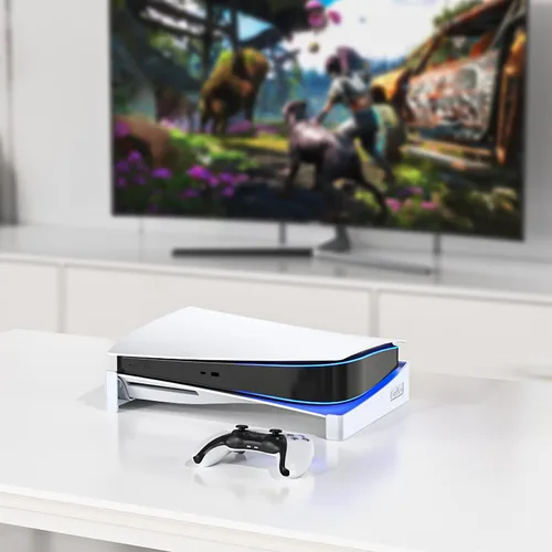 Vista 2 de iFCOW Soporte horizontal compatible con disco PS5 y soporte lateral de consola digital, soporte base horizontal