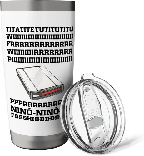 Vista 5 de 90s Nostalgia Retro 90s Dial Up Internet Vintage Stainless Steel Insulated Tumbler