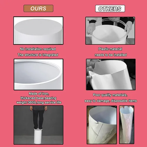 Vista 3 de Soportes de pedestal cilíndrico para fiestas, soportes cilíndricos de metal para fiestas, soporte de pedestal redondo blanco para accesorios