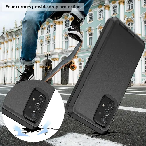Vista 5 de TENCO Funda compatible con Samsung Galaxy A52 5G, con protectores de pantalla, resistente, a prueba de golpes, protección de cuerpo completo, funda