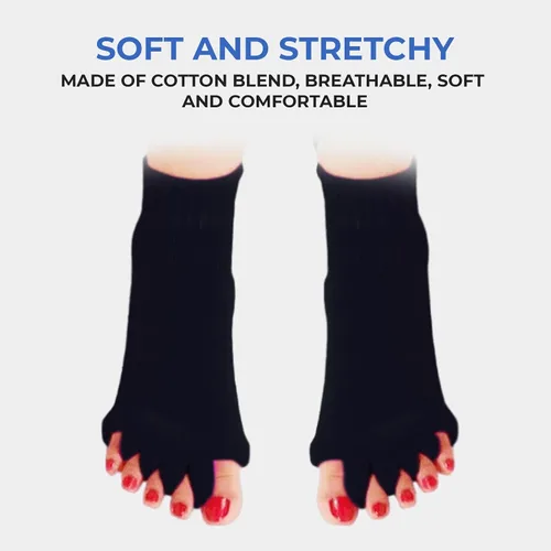 Vista 3 de Happy Feet Toe Separator Alignment Socks - Comfortable Toe Separator Socks Massage Sock – Prevent Foot Cramp and hammertoes