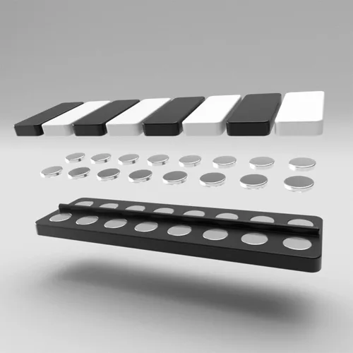 Vista 3 de Juguete para ansiedad – Deslizador háptico de metal fresco Dispositivo sensorial de clicker de diseño delgado Juguete de escritorio de oficina