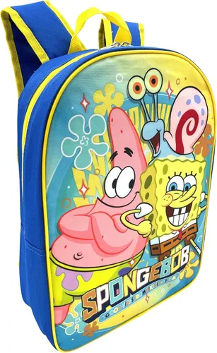Vista 3 de Ruz Sponge Bob - Mochila escolar de 15" (azul-azul-amarillo)