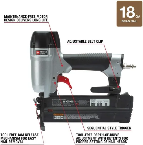 Vista 2 de PORTER-CABLE BN200C - Kit de clavadora de clavos de 2 pulgadas 18GA (renovado)