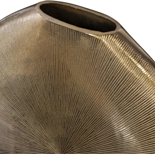 Vista 3 de Uttermost Gretchen - Jarrón moderno dorado acanalado de 23 pulgadas de alto