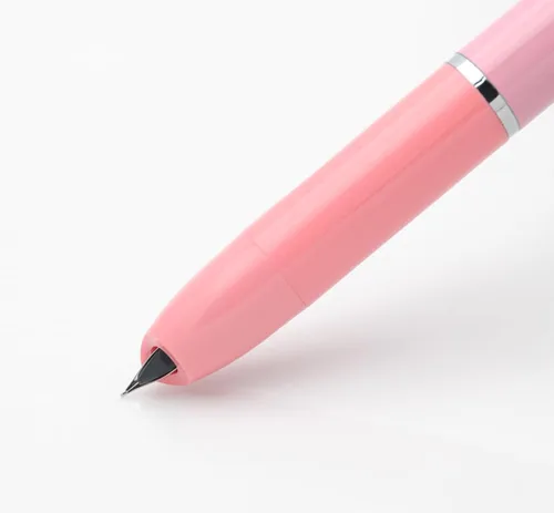 Vista 3 de OASO K016 - Juego de pluma estilográfica retráctil de 0.020 in con 4 cartuchos de tinta azul, escritura suave para estudiantes escolares (rosa coral)
