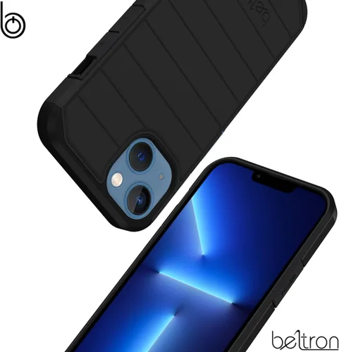 Vista 6 de BELTRON Funda con clip para cinturón para iPhone 14, iPhone 13, funda híbrida delgada de protección completa y funda de clip de cinturón giratoria