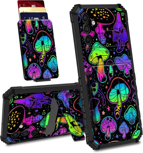 Vista 23 de Funda para Samsung Galaxy A13 5G con ranura desmontable para tarjetero, función atril, doble capa, resistente, a prueba de golpes, funda oculta