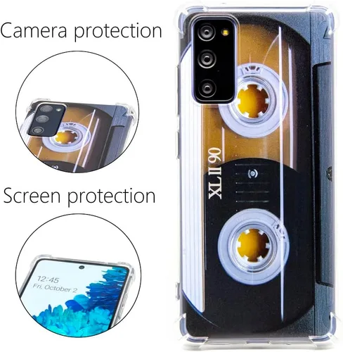 Vista 3 de FAteamll Funda para Galaxy S20 FE con esquinas reforzadas TPU suave parachoques retro música cassette cinta caso compatible con Samsung Galaxy S20 FE
