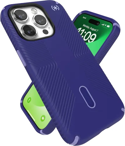 Vista 10 de Funda MagSafe Speck para iPhone 15 Pro - Protección contra caídas y de cámara, ClickLock antideslizante, compatible con carga inalámbrica, se adapta