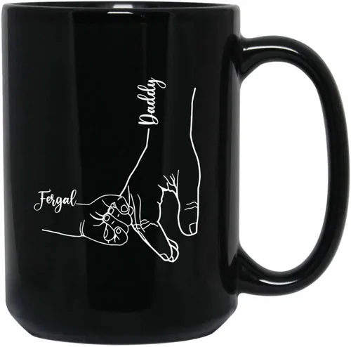 Vista 9 de Taza de café personalizada con la bandera estadounidense para el abuelo y el día del padre, nombres personalizados para papá y niños, taza