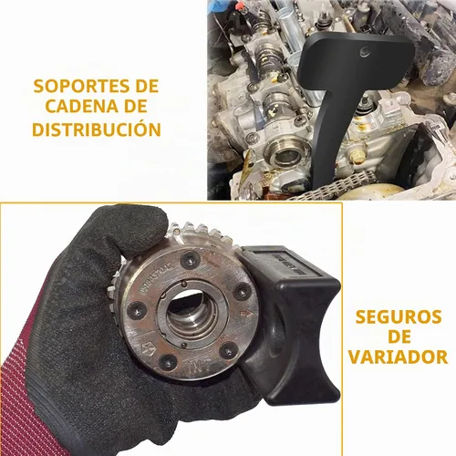 Vista 7 de Juego de herramientas de cadena de distribución Phaser de árbol de levas, 6 piezas, compatible con VW Chrysler, Jeep Dodge 3.6L, motor de repuesto