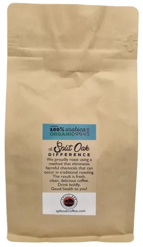 Vista 4 de Delicioso café orgánico descafeinado proceso de agua sin químicos, café peruano tostado medio, granos enteros de 12 onzas. Crema espresso dulce
